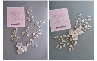 Tocado de Novia Elizabeth en Pins | Diseño Versátil y Personalizable 