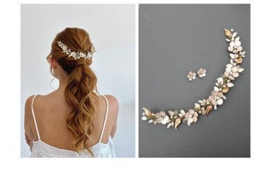 Tocado Carolina: Accesorio Floral Flexible para Novias y Eventos | Trihada