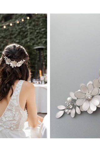 Tocado Emilia Margaritas: Accesorios de Novia y Eventos de Alta Gama | 