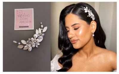 Tocado Luna : Accesorio Nacarado para Novias y Eventos | Diseño Personalizado
