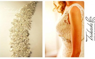 Faja con Cristales y Perlas para Vestidos de Novia y Fiesta | Trihada Alta Gama