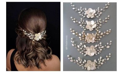 Tocado Delfina: Accesorio Floral para Novias y Eventos | Trihada Argentina