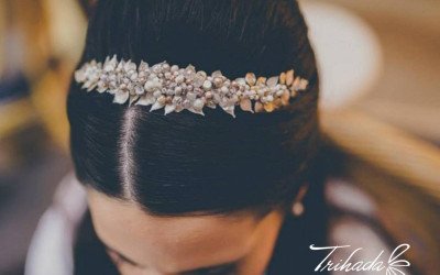 Tocado Princesa XV Trihada: Elegancia Artesanal para Tu Fiesta de 15 Años