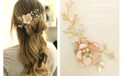 Tocado Paloma XV Trihada: Elegancia Floral para Quinceañeras
