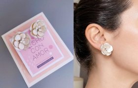 Aros de Flor de Dos Capas | Accesorios Artesanales para Novias y Eventos