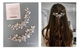 Tocado Petit Lena: Accesorio de Pelo para Quinceañeras con Perlas y Cristales