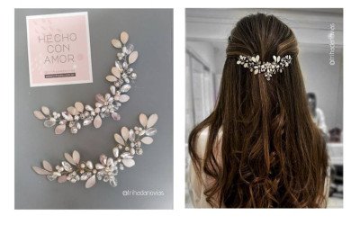 Tocado Petit Lena: Accesorio de Pelo para Quinceañeras con Perlas y Cristales