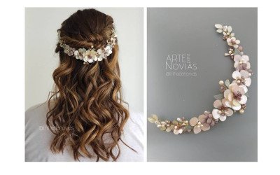 Tocado Dalia: Media Corona Personalizada para Novias y Eventos | Trihada