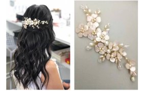 Tocado Keiko | Accesorio Floral Oriental de Alta Costura para Novias | 