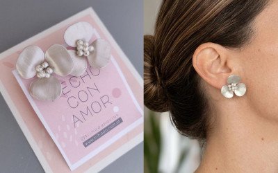 Aros de flor de tres pétalos