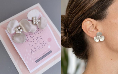 Aros de flor de tres pétalos