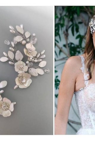 Tocado Ayra: Accesorio Floral Exclusivo para Novias y Eventos | 