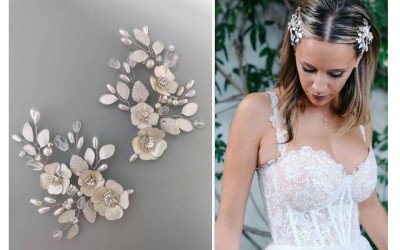Tocado Ayra: Accesorio Floral Exclusivo para Novias y Eventos | Trihada
